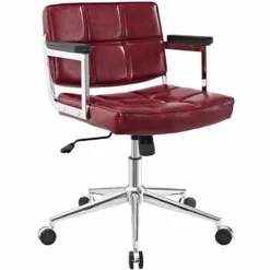 Modway Portray Mid Back Upholstered Vinyl And Aluminum Office Chair In White 26 Modway Portray Mid Back Upholstered Vinyl And Aluminum Office Chair In White -CYMAX Sales 1738882 L
