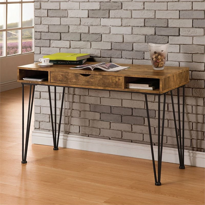 Pemberly Row 1 Drawer Writing Desk In Antique Nutmeg And Dark Bronze 4 Pemberly Row 1 Drawer Writing Desk In Antique Nutmeg And Dark Bronze - Image 2