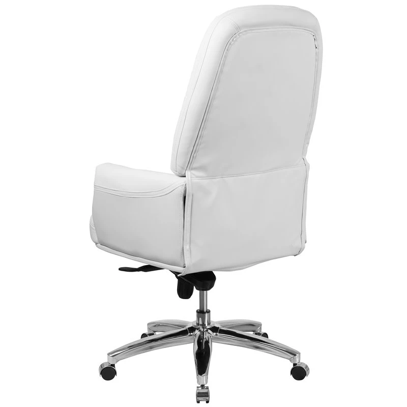 Pemberly Row Traditional Faux Leather High Back Swivel Office Chair In White 7 Pemberly Row Traditional Faux Leather High Back Swivel Office Chair In White - Image 5