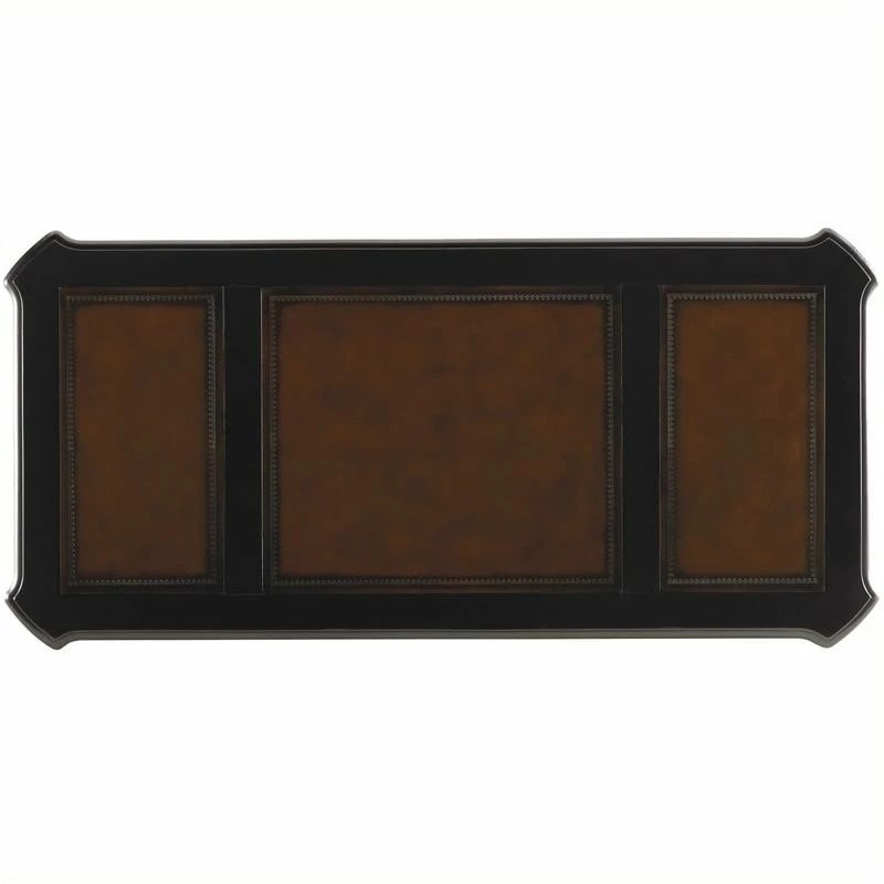Bowery Hill Traditional Wood Executive Desk In Black/Chocolate Brown 7 Bowery Hill Traditional Wood Executive Desk In Black/Chocolate Brown - Image 5