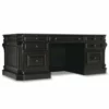 Bowery Hill Traditional Wood Executive Desk In Black/Chocolate Brown -CYMAX Sales 1742521 L