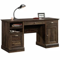 Sauder Barrister Lane Engineered Wood Executive Desk In Iron Oak -CYMAX Sales 1767015 11 L