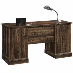 Sauder Barrister Lane Engineered Wood Executive Desk In Iron Oak -CYMAX Sales 1767015 13 L