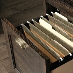 Sauder Barrister Lane Engineered Wood Executive Desk In Iron Oak -CYMAX Sales 1767015 20 L