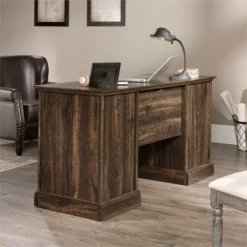 Sauder Barrister Lane Engineered Wood Executive Desk In Iron Oak -CYMAX Sales 1767015 3 L