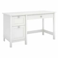 Bush Furniture Broadview Computer Desk With Drawers In Pure White