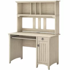 Salinas Small Computer Desk With Hutch In Cape Cod Gray - Engineered Wood -CYMAX Sales 1767280 L