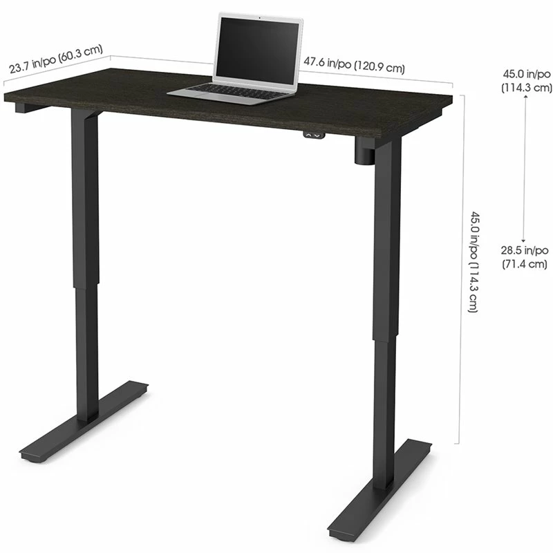 Bestar Electric Adjustable Height Standing Desk In Deep Gray 6 Bestar Electric Adjustable Height Standing Desk In Deep Gray - Image 4