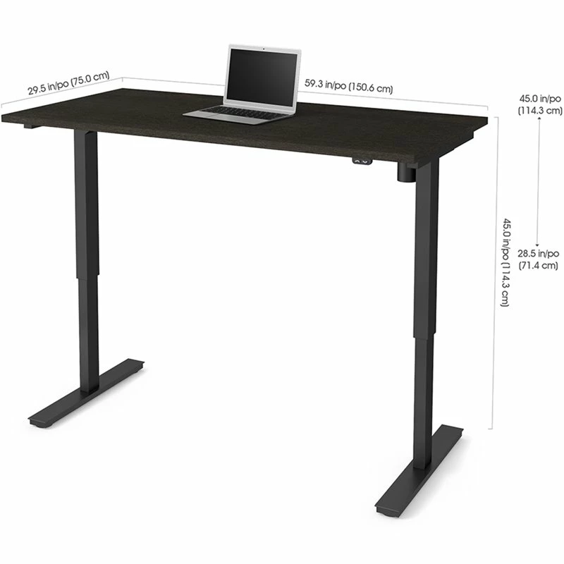 Bestar Electric Adjustable Height Standing Desk In Deep Gray 4 Bestar Electric Adjustable Height Standing Desk In Deep Gray - Image 2