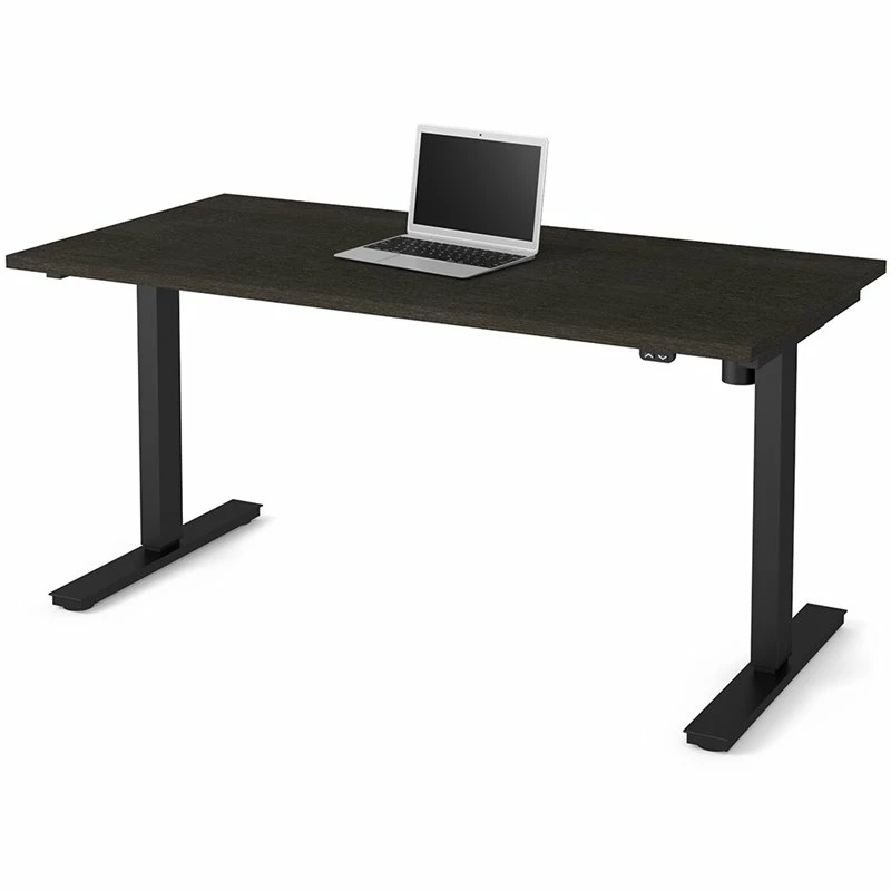 Bestar Electric Adjustable Height Standing Desk In Deep Gray 3 Bestar Electric Adjustable Height Standing Desk In Deep Gray