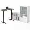 Bestar I3 Plus 3 Piece Standing Office Set In Bark Gray And White 1 Bestar I3 Plus 3 Piece Standing Office Set In Bark Gray And White -CYMAX Sales 1768082 L