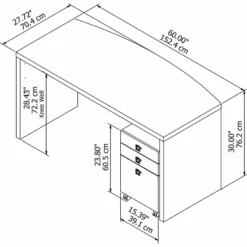 Echo By Kathy Ireland Bow Front Desk With Mobile File In White - Engineered Wood -CYMAX Sales 1768083 5 L