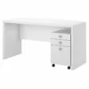 Echo By Kathy Ireland Bow Front Desk With Mobile File In White - Engineered Wood -CYMAX Sales 1768083 L