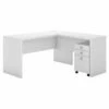 Echo By Kathy Ireland L Shaped Desk With Mobile File In White - Engineered Wood -CYMAX Sales 1768087 L