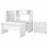 Echo By Kathy Ireland 6 Piece Office Set In Pure White - Engineered Wood