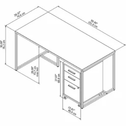 Bush Business Furniture Method By Kathy Ireland 60" Table Desk With File Cabinet In White 15 Bush Business Furniture Method By Kathy Ireland 60" Table Desk With File Cabinet In White -CYMAX Sales 1768123 6 L