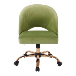Lula Office Chair In Garden Green Fabric With Rose Gold Base 11 Lula Office Chair In Garden Green Fabric With Rose Gold Base -CYMAX Sales 1768350 2 L