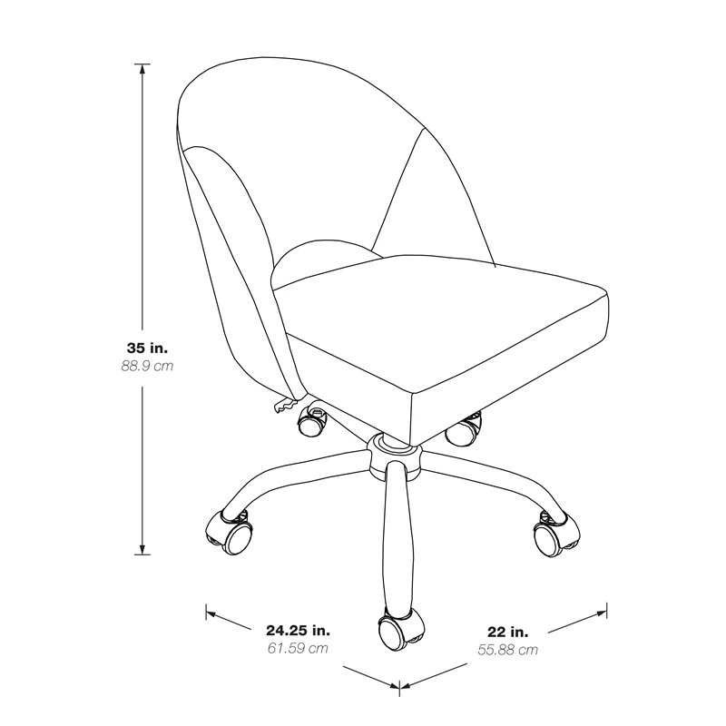 Lula Office Chair In Garden Green Fabric With Rose Gold Base 9 Lula Office Chair In Garden Green Fabric With Rose Gold Base - Image 7