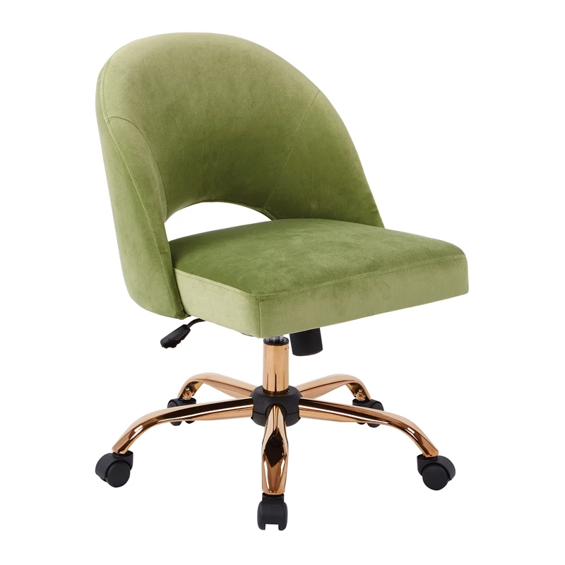 Lula Office Chair In Garden Green Fabric With Rose Gold Base 3 Lula Office Chair In Garden Green Fabric With Rose Gold Base