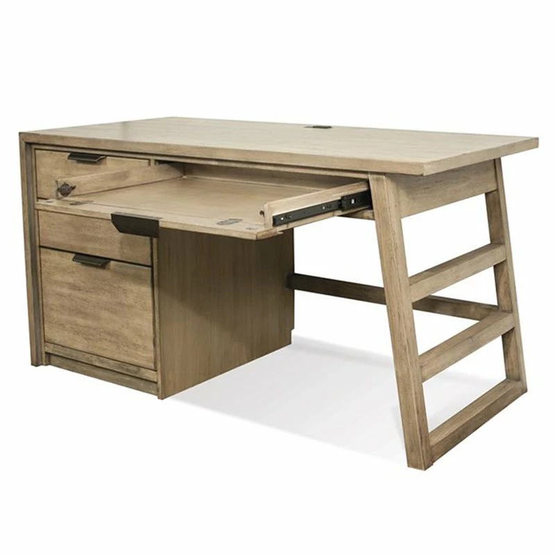 Riverside Furniture Perspectives 56" Wood Computer Desk In Ebonized Acacia Black 6 Riverside Furniture Perspectives 56" Wood Computer Desk In Ebonized Acacia Black - Image 4