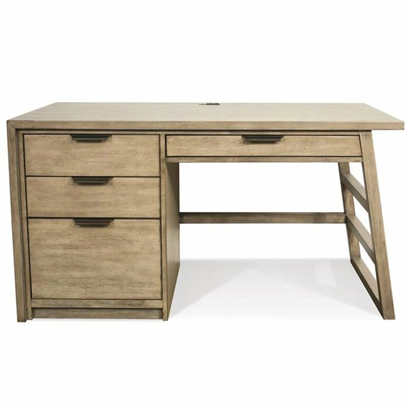 Riverside Furniture Perspectives 56" Wood Computer Desk In Ebonized Acacia Black 7 Riverside Furniture Perspectives 56" Wood Computer Desk In Ebonized Acacia Black - Image 5