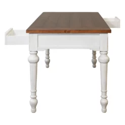 Martin Furniture Durham Rustic Wood Writing Table Office Desk In White -CYMAX Sales 1786645 10 L