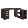 Scranton & Co Contemporary Wood L Shaped Writing Desk In Cappuccino