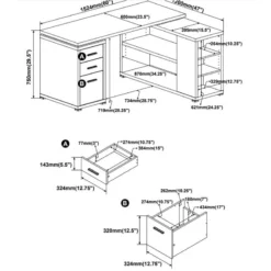Scranton & Co Contemporary Wood L Shaped Writing Desk In Cappuccino -CYMAX Sales 1786693 8 L