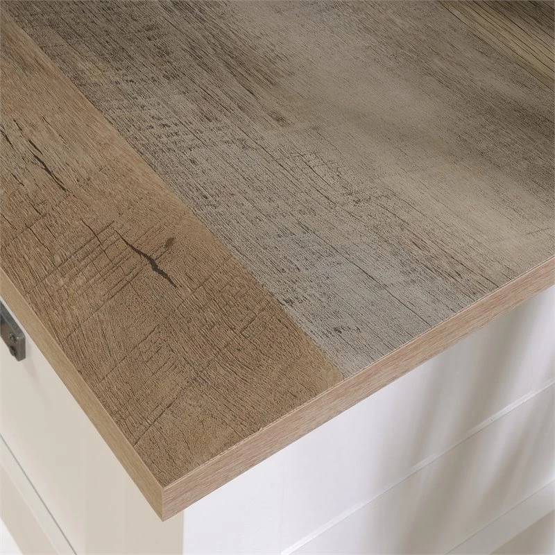 Scranton & Co Contemporary Wood Computer Desk In Soft White/Oak 6 Scranton & Co Contemporary Wood Computer Desk In Soft White/Oak - Image 4