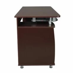 Scranton & Co Transitional Wood Computer Office Desk With Storage In Chocolate -CYMAX Sales 1786865 14 L