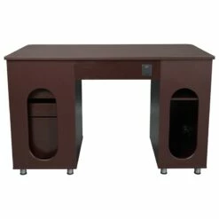 Scranton & Co Transitional Wood Computer Office Desk With Storage In Chocolate -CYMAX Sales 1786865 20 L