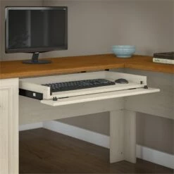 Scranton & Co Farmhouse Engineered Wood L Shaped Desk In Antique White -CYMAX Sales 1786889 8 L
