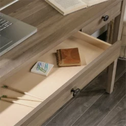 Scranton & Co 2-Drawer Farmhouse Engineered Wood Writing Desk In Salt Oak -CYMAX Sales 1786982 12 L