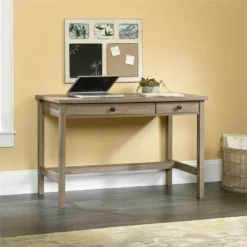 Scranton & Co 2-Drawer Farmhouse Engineered Wood Writing Desk In Salt Oak -CYMAX Sales 1786982 L
