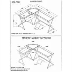 Scranton & Co Modern Glass/Steel L-Shape Computer Desk In Clear -CYMAX Sales 1786984 1 L
