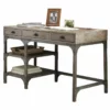 Scranton & Co Writing Desk In Weathered Oak And Antique Silver -CYMAX Sales 1786996 L