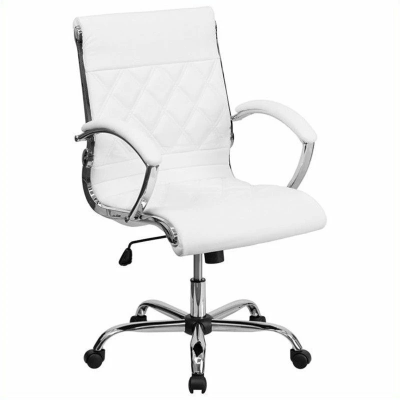 Scranton & Co Mid Back Designer Office Chair In White 3 Scranton & Co Mid Back Designer Office Chair In White