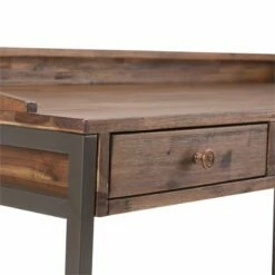 Simpli Home Ralston 60" Industrial Solid Wood Computer Desk In Charcoal Brown -CYMAX Sales 1790453 3 L