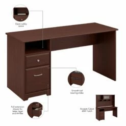 Cabot 60W Computer Desk With Drawers In Modern Gray - Engineered Wood -CYMAX Sales 1797297 8 L