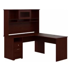 Cabot 60W L Shaped Computer Desk With Hutch In Ash Gray - Engineered Wood -CYMAX Sales 1797312 14 L