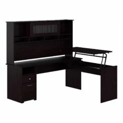 Bush Cabot 3 Position L Shaped Sit To Stand Desk With Hutch In Espresso 28 Bush Cabot 3 Position L Shaped Sit To Stand Desk With Hutch In Espresso -CYMAX Sales 1797319 42 L