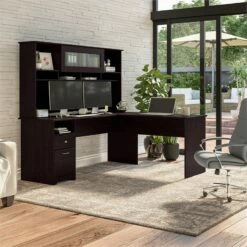 Cabot 72W L Shaped Computer Desk With Hutch In Heather Gray - Engineered Wood -CYMAX Sales 1797321 35 L