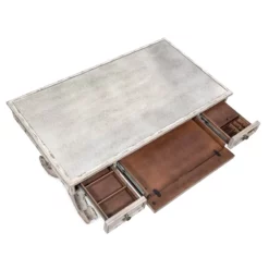 Beaumont Lane 54" 3-Drawer Traditional Wood Writing Desk In Weathered Gray -CYMAX Sales 1803601 5 L