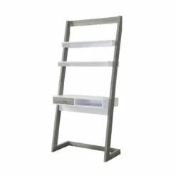 Bowery Hill Writing Desk In Dark Gray And White