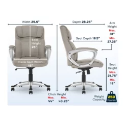 Scranton & Co Transitional Fabric Executive Office Chair In Glacial Gray -CYMAX Sales 1805074 17 L