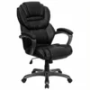 Scranton & Co Faux Leather High Back Office Chair With Padded Loop Arms In Black -CYMAX Sales 1805115 L