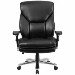 Scranton & Co Leather Swivel Office Chair In Black -CYMAX Sales 1805123 3 L