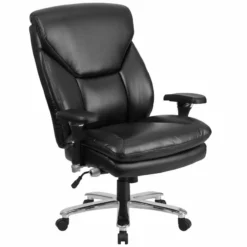 Scranton & Co Leather Swivel Office Chair In Black