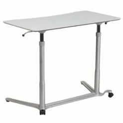 Scranton & Co Adjustable Computer Desk With Casters In Gray