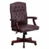 Scranton & Co Leather Swivel Office Chair In Burgundy -CYMAX Sales 1805199 L
